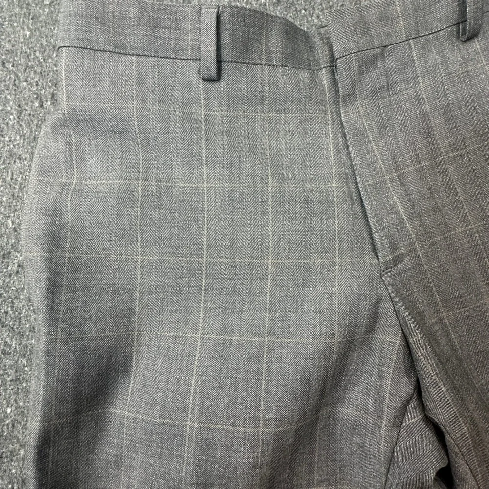 Banana Republic Dress Pants Men 32x32 Gray Plaid Tailored Fit Trousers 671718